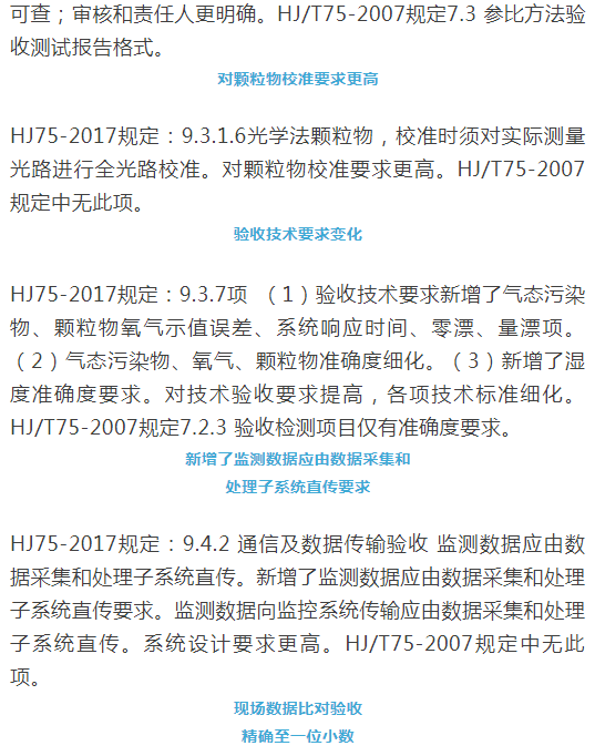 煙氣（so2，nox，顆粒物）排放連續監測技術規范 HJ75-2017與HJ/T75-2007標準究竟有何不同